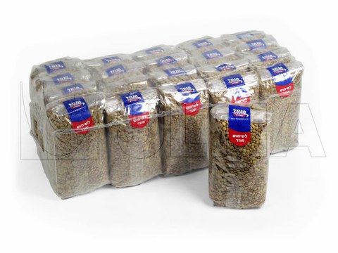 Banderolierung von Packungen mit Hülsenfrüchten in LDPE- Schrumpffolie