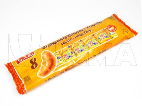 Schoko-Croissants in Schlauchbeutelverpackung (hffs).