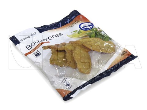 Panierte Sardellenverpackungen mittels vertikaler Maschine (vffs)verpackt