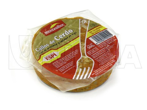 Gekochte Lebensmittel in Vakuumverpackung, durch Tiefziehen in flexibler Folie