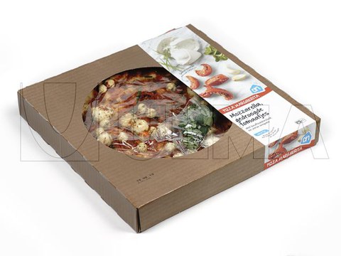 Frische Pizza mit modifizierter Atmosphäre (MAP) in Schlauchbeutel verpackt