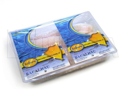 Kabeljau in Tiefziehverpackung unter modifizierter Schutzatmosphäre (MAP) mit Hartfolie