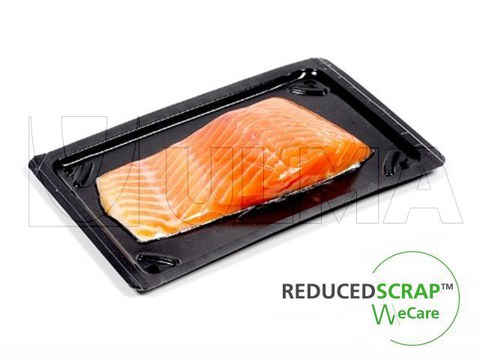 Verpackung von frischem Lachs in Skin-Thermoforming