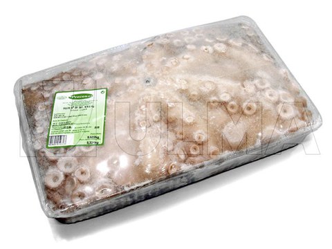 Gefrorener ganzer Oktopus im Schlauchbeutel verpackt (hffs)
