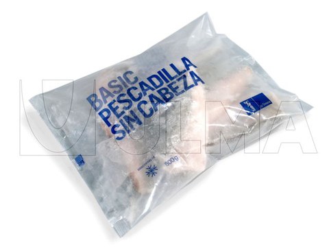 Gefrorener Fisch verpackt mit einer Vertikalmaschine (VFFS) in Mehrschichtverbundfolie.