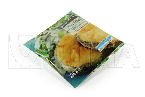 Tiefkühlfisch mit vertikaler Maschine verpackt in LDPE-Folie.