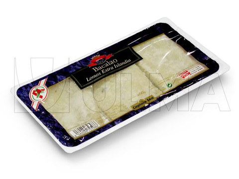 Fisch mittels Tiefziehverfahren mit Hartfolie verpackt