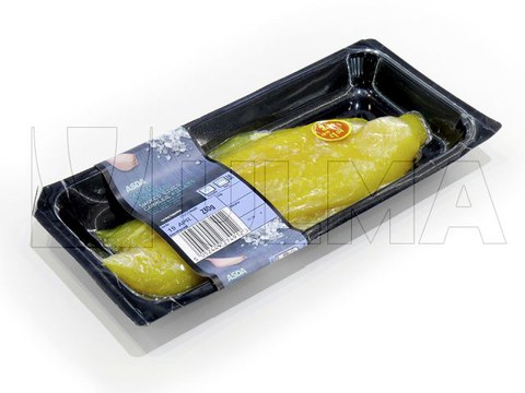 Geräucherte Skiff-Filets in Skin-Verpackung mittels Tiefziehverfahren verpackt
