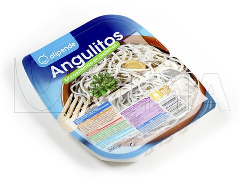 Verpackung von künstlichem Aal (Gulas) durch Thermoformung mit Hartfolie