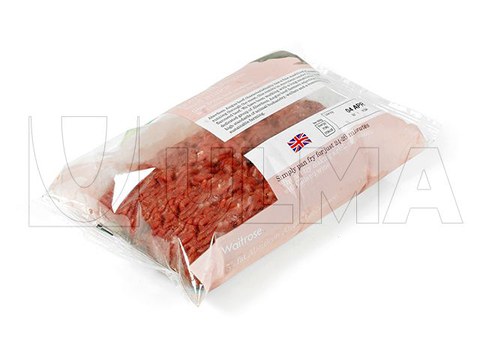 Schalenlose Verpackung von Hackfleisch