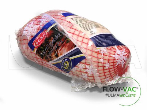 Vakuumverpackte Schinkenstücke unter Verwendung des Flow Vac Systems