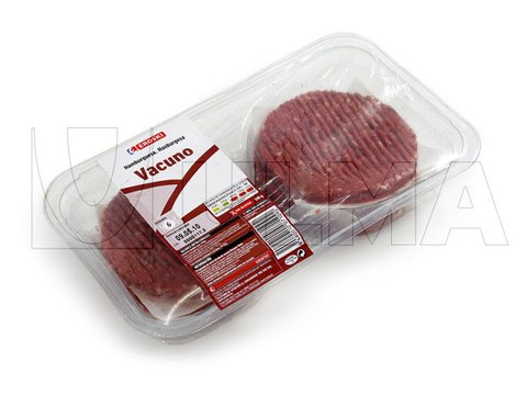 Burger Patties verpackt in versiegelter Schale