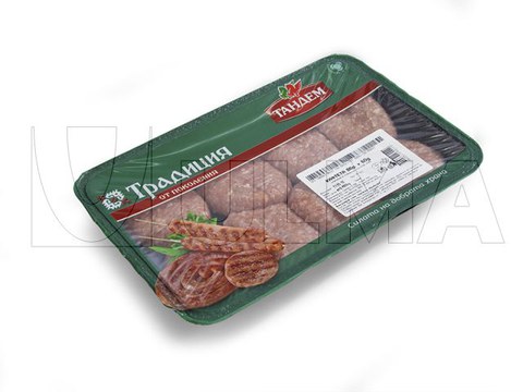 Mini-Burger-Patties verpackt in versiegelter Schale.