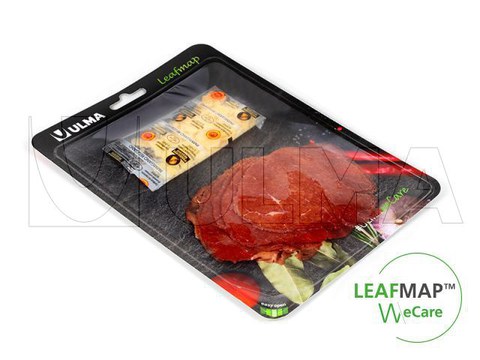 Rindfleisch-Carpaccio-Verpackung in nachhaltiger LeafMap(TM) Traysealing-Lösung