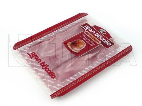 Schinken in Scheiben, verpackt in versiegelter Schale mit modifizierter Atmosphäre (MAP)