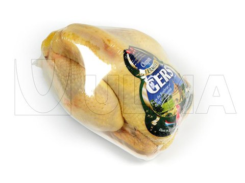 Verpackung ganzer Hähnchen im Schlauchbeutel(hffs) mit Schrumpffolie (BDF)