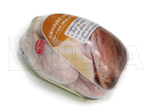 Verpackung ganzer Hähnchen im Schlauchbeutel(hffs) mit Schrumpffolie (BDF®)