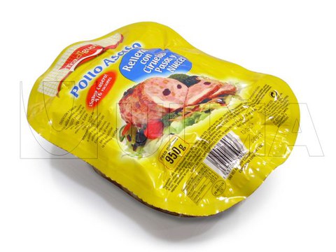 Brathähnchen-Vakuumverpackung mittels Tiefziehverfahren
