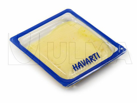 Käsescheiben in Tiefziehverpackung aus Hartfolie unter modifizierter Schutzatmosphäre (MAP)