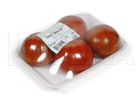 Tomaten-Schalenverpackung in Stretchfolie