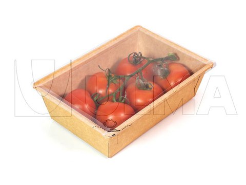 Tomatenverpackung mit einem Kartonschale in versiegelter Schale