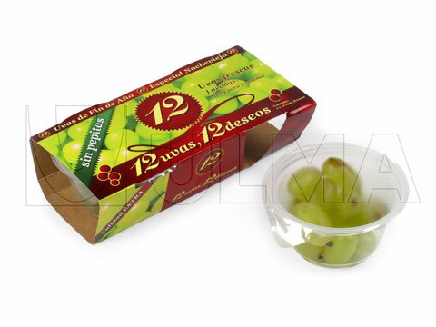 12 Trauben verpackt in Schalenversiegelung unter modifizierter Schutzatmosphäre (MAP) in Hartschalen